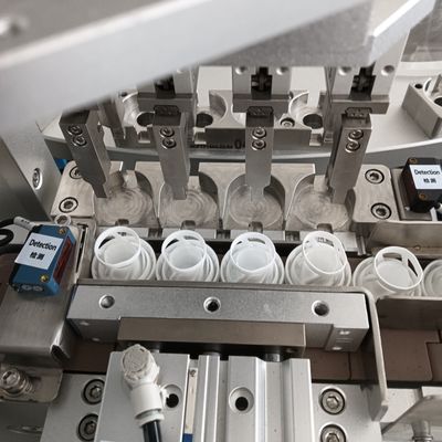 Automatic Silica Gel Desiccant Cap Filling Sealing  Assembly Machine With Desiccant Supply Bin Which Can Protect Desiccant From Moisture And Pollution