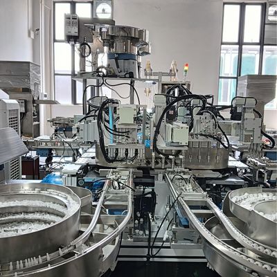 Non-standard automation pump head assembly machine, loop type, PLC control, touch screen operation